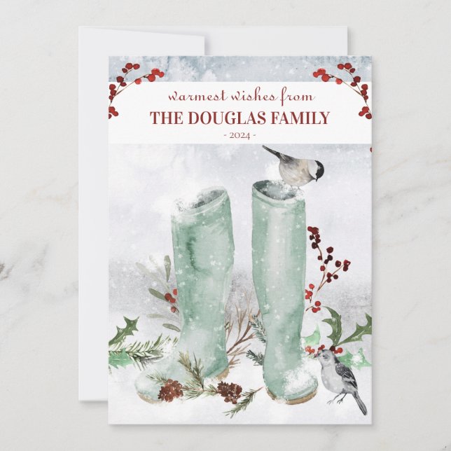 Convite Partridge Chickadee Natal Cena de Inverno (Frente)