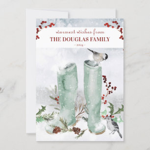 Convite Partridge Chickadee Natal Cena de Inverno