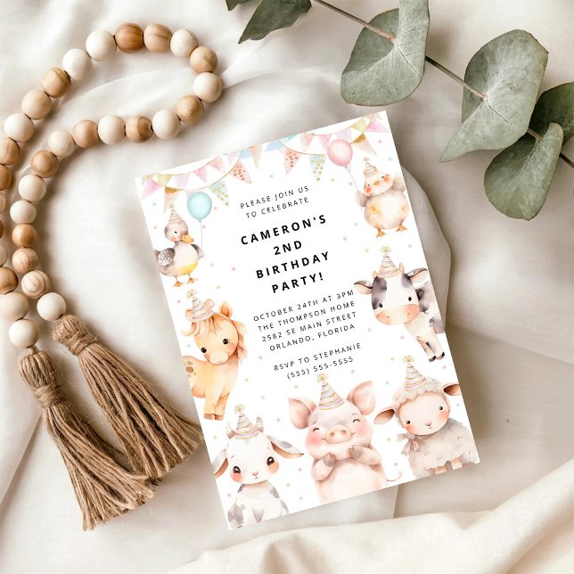 Convite Party Animals Safari Birthday Party Invitation (Criador carregado)