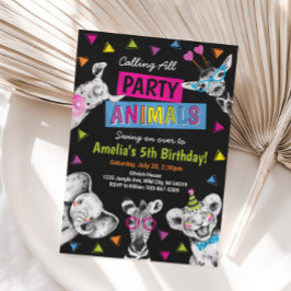 Convite Party Animals Wild Safari Birthday Party