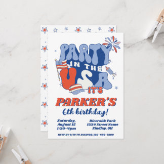 Convite Party in the USA Red White Blue Birthday Party