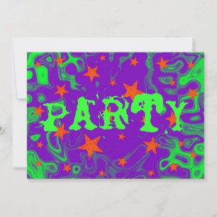 Convite 'Party' roxo ortográfico
