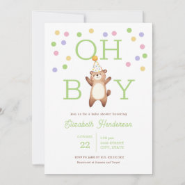 Convite Party Teddy Bear Oh Boy Baby Shower Invitation