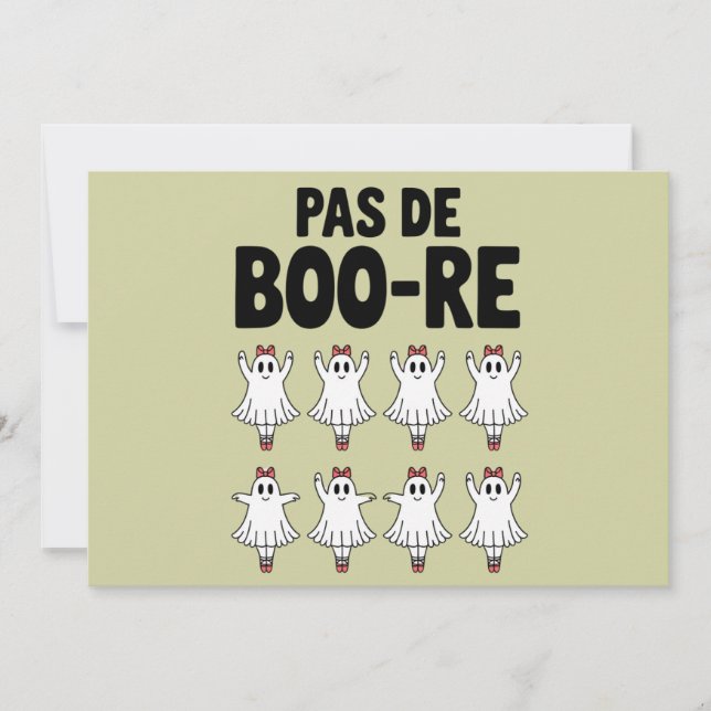 Convite Pas de Boo-re Ballerina Ghost Halloween Spooky (Frente)
