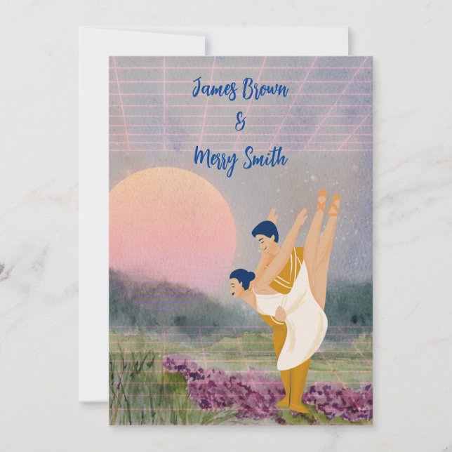 Convite Pas de Deux: Casamento Gracioso da Coreografia do  (Frente)