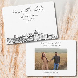 Convite Pasadena Wedding Skyline Salvar Data