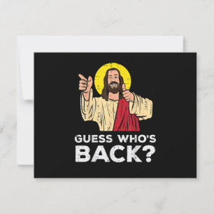 Convite Páscoa Adivinhe Quem Está de Volta Jesus Engraçado
