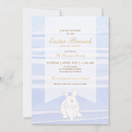 Convite Páscoa Azul Brunny Invitation - Watercolor