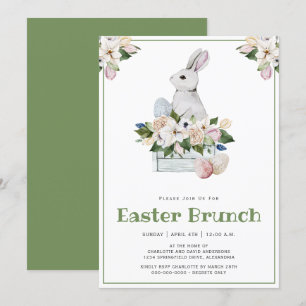Convite Páscoa Brunch e Coelho Coelho de Coelhinho de Ca
