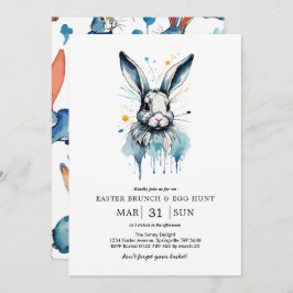 Convite Páscoa Brunch & Ovo Hunt | Coelhinho de água