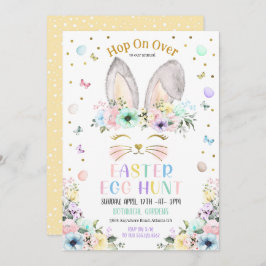 Convite Páscoa Caçadora de Ovos Pastel Cotovelo Cotovelo S