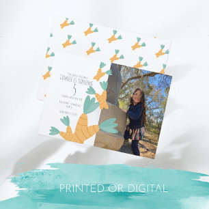 Convite Páscoa Carrot Bunch Birthday Foto Kraft