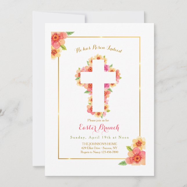 Convite Páscoa Cross (Frente)