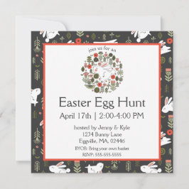 Convite Páscoa de Flores Brancas e Flores de Mola