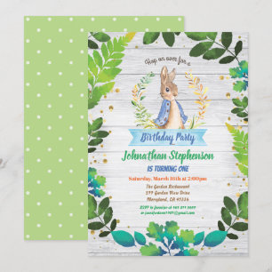 Convite Páscoa de Primavera de primeiro aniversário do B