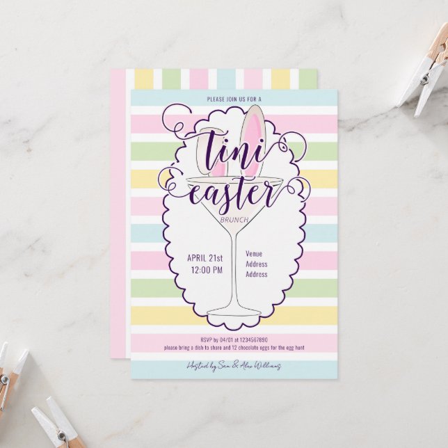 Convite Páscoa domingo Martini Cocktail Brunnic Party (Frente/Verso In Situ)