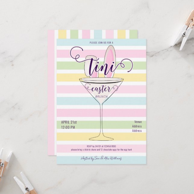 Convite Páscoa Domingo Martini Cocktail Partido Janto Brun (Frente/Verso In Situ)