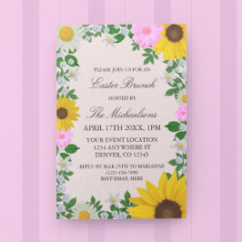 Convite Páscoa Floral Rustic Sunflower Daisy