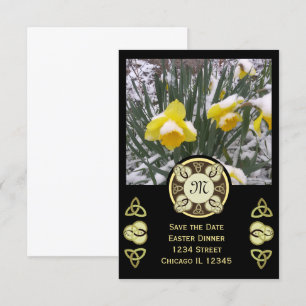 Convite Páscoa Janta Trinity Knot W Foto e Monograma