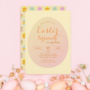 Convite Páscoa Moderna Brunch Ovo Caça Suave Amarelo