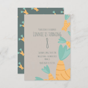 Convite Páscoa moderna Coelhinho de Cenoura