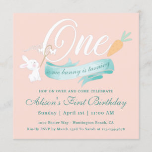 Convite Páscoa Moderna Elegante Primeiro Aniversário