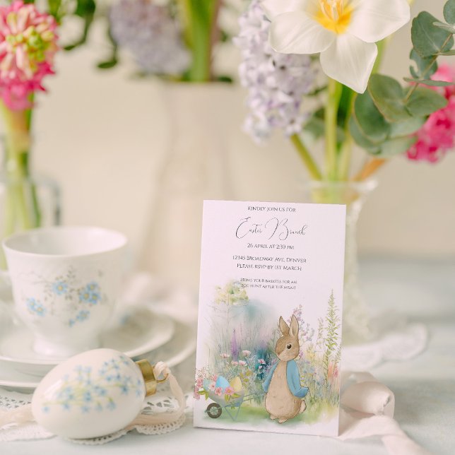 Convite Páscoa Peter Rabbit (Criador carregado)