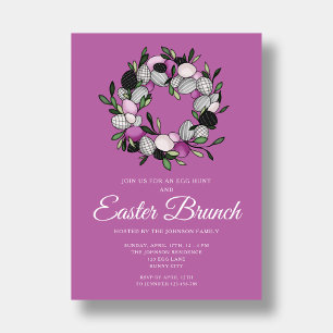 Convite Páscoa Pink Wreath Brung Hunt