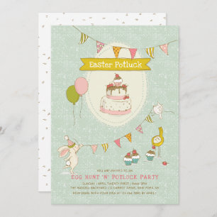 Convite Páscoa Potluck Funt