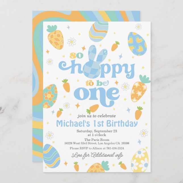 Convite Páscoa Tão Esperançosa de ser um menino Aniversári (Frente/Verso)