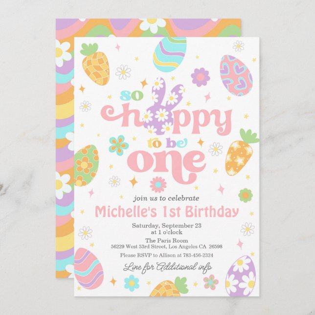 Convite Páscoa Tão Esperançosa que seja um aniversário (Frente/Verso)