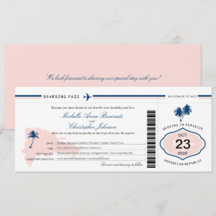 Convite Pass de Casamento de Palm Tree na República Domin