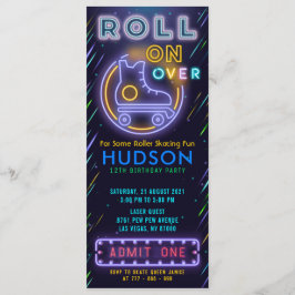 Convite Passagem de Aniversário do Bilhete de Pé Azul