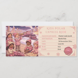 Convite Passagem de Bilhete de Criança do Expresso Polar R