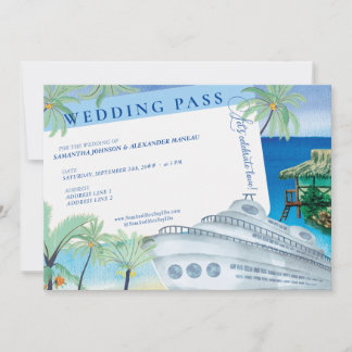 Convite Passagem de Casamento de Destino de Cruzeiros Trop