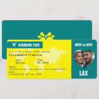 Passagem de Embarque Amarelo Limão e Azul Turquesa