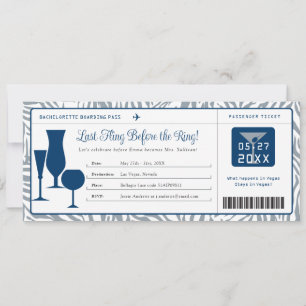 Convite Passagem de embarque da festa de solteira