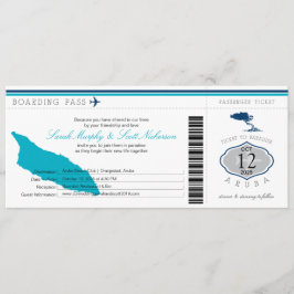 Convite Passagem de embarque de casamento para Aruba
