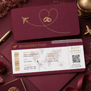 Convite Passagem de Embarque de Destino Bilhete de Avião C