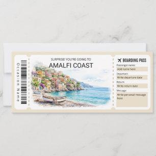 Convite Passagem de Embarque de Viagem Personalizável para