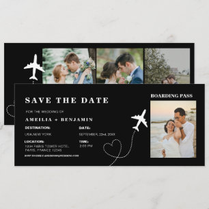 Convite Passagem de Embarque de Viagem Simples Casamento n