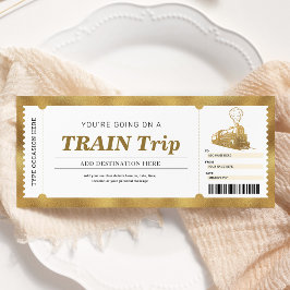 Convite Passagem de Embarque do Passagem de Trem de Ouro P