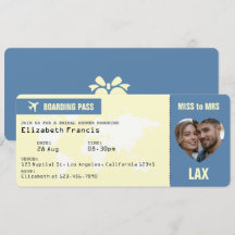 Passagem de Embarque Dusty Blue e Creme Chá de Noi