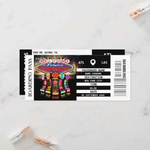 Convite Passagem de embarque em Las Vegas, meninas de fuga