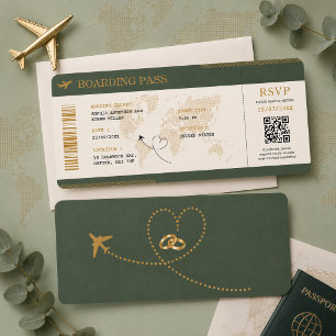 Convite Passagem de Embarque para Casamento de Destino