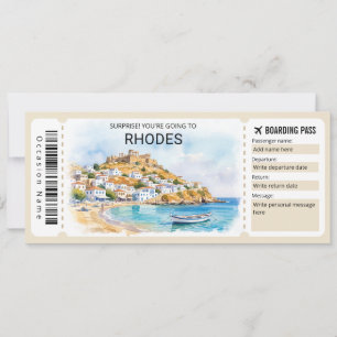 Convite Passagem de Embarque para Viagem a Rodes