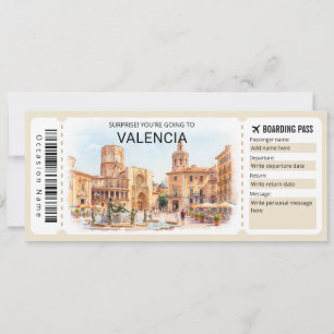 Convite Passagem de Embarque para Viagem a Valência Espanh