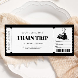 Convite Passagem de Embarque para Viagem de Trem Presente