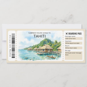 Convite Passagem de Embarque Tahiti Trip Boarding Pass Tic