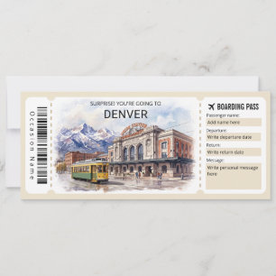Convite Passagem de Ônibus para Viagem em Denver Colorado
